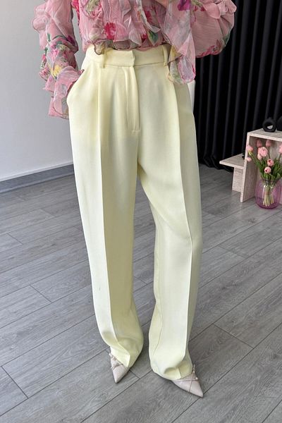 ECEMİ Edna Premium Yellow High Waist Trousers