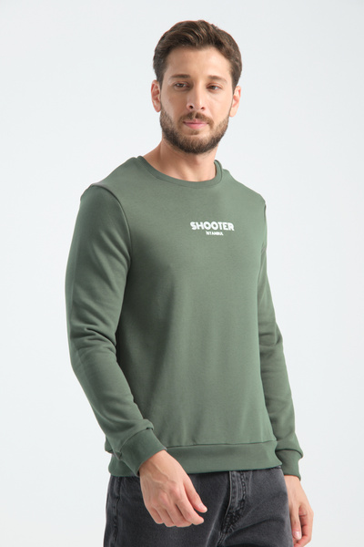 Shooter Sportswear Ανδρικό Deluxe φούτερ με λεπτομέρεια χακί εκτύπωσης Standard Fit