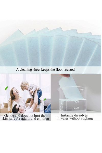 Butyeak Set of 90 Butyeak floor and furniture cleaning cloths, 7 x 11 cm, paper, blue