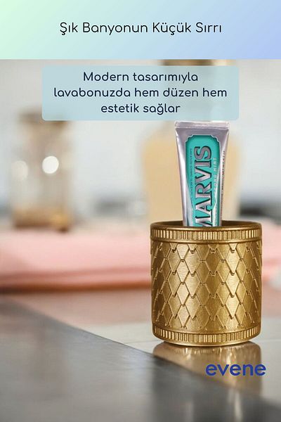 Evene Θήκη οδοντόβουρτσας Βάση οδοντόβουρτσας Βάση οδοντόβουρτσας Χρυσό χρώμα Μοντέλο 87