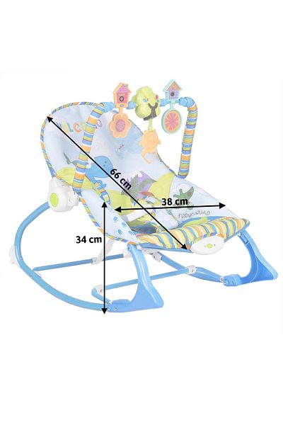 Ricokids Balansoar , Cu 3 Jucarii, Centuri In 3 Puncte,cu Vibratii,spatar Reglabil,albastru,3.5 Kg
