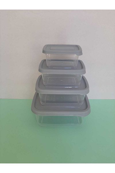 bir sürü eşya pak market 4-Piece Rectangular Storage Container Quadruple Plastic Storage Container Hobby Life Festiva