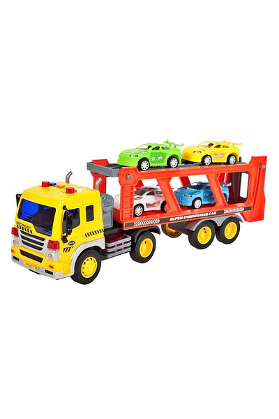 ideal STORE Interactive Truck with Trailer and 4 IDL Cars, Fulger M, Scale 1:16, Dimensions 37.0 x 16.0 x 9.0 cm,