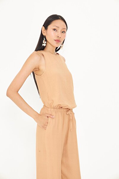 TIFFANY&TOMATO Damla Detaylı Keten Görünümlü Bluz