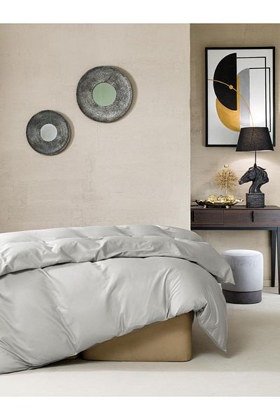 Karna Home Κλασικό βαμβακερό σατέν παπλωματοθήκη μονό μέγεθος 200x220