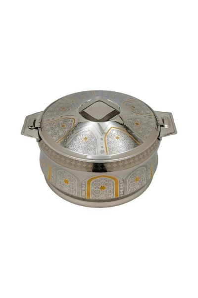 rexa 2.5L Stainless Steel Food Container – Traditional Islamic Design for Hot & Cold Food