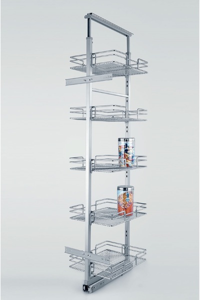 ÇAĞDAŞ Çağdaş Mutfak Kiler Sepeti 5 Li Frensiz Bilyeli Teleskopik 45 cm 155 1...