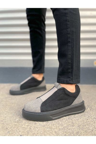Zerenyus Jy007 Alba Elastic Suede Casual Men's Sneaker - Grey/Black