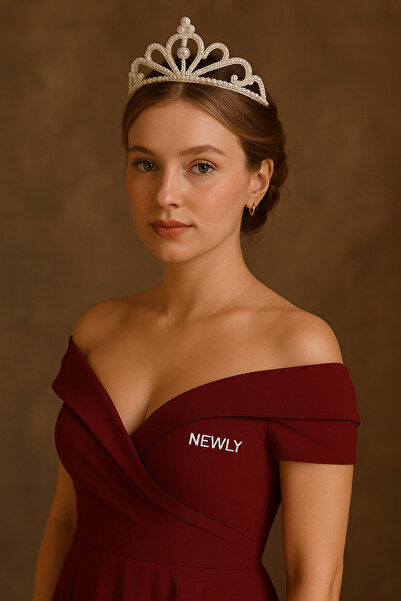 NEWLY Kraliçe Queen İnci Taç 3lü Set Newly Queen Pearl Crown Newly-PearlCrown...