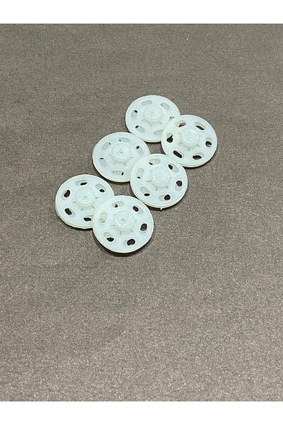 karantuhafiye Plastic Snap Fasteners / White / 1.8 cm / Set of 6