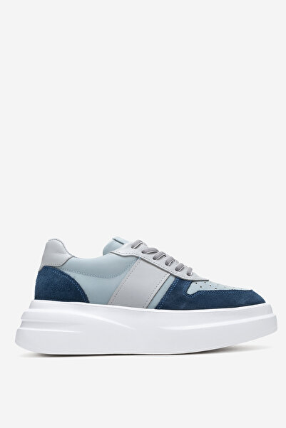 Dericlub Pantofi de damă cu talpă groasă, cu șireturi, din piele naturală Cr ...