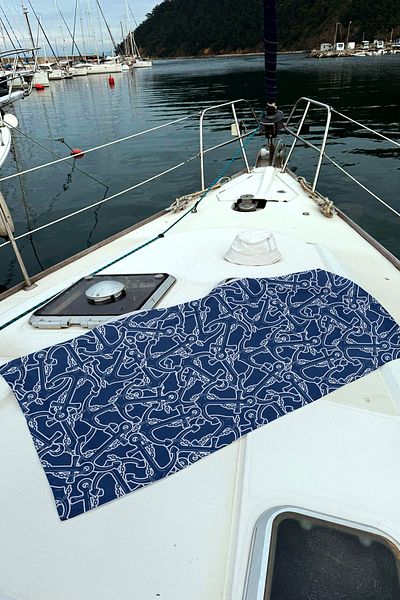 REMSA Πετσέτα παραλίας με σχέδιο Sea Pool 097 Navy Blue