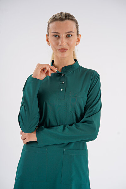 Lion Üniforma نموذج حجاب أخضر من Hunter Green، زي ممرضة من الليكرا، فريق المس...