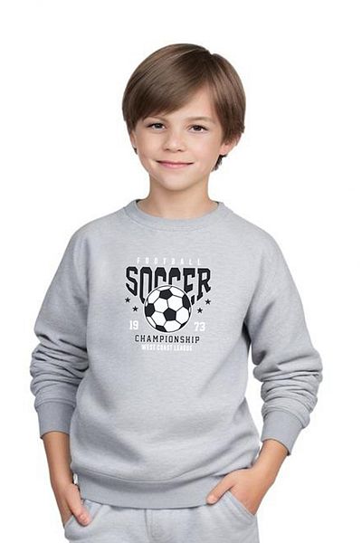 FYK KİDS Boy's Soccer Printed Circle Neck Tracksuit Set