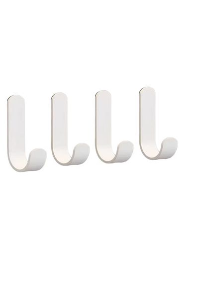 OEM Set 10 carlige adezive Dongda, 7.5 x 2 x 3 cm, otel inoxidabil, alb