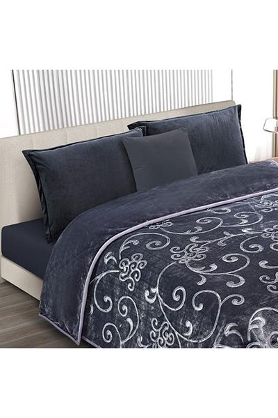 XI DUO 6 kg double winter blanket, plain, engraved, with a super soft texture, size 200 x 240 cm