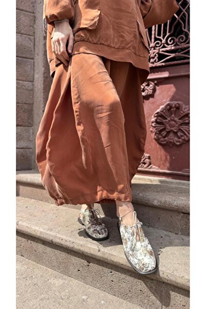 BABLACK Yumuşak Deri Kadın Tasarım Ayakkabı Kiremit