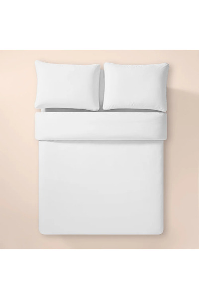 Penelope 100% Cotton Percale Duvet Cover Set 160X220 cm White - Pure Series