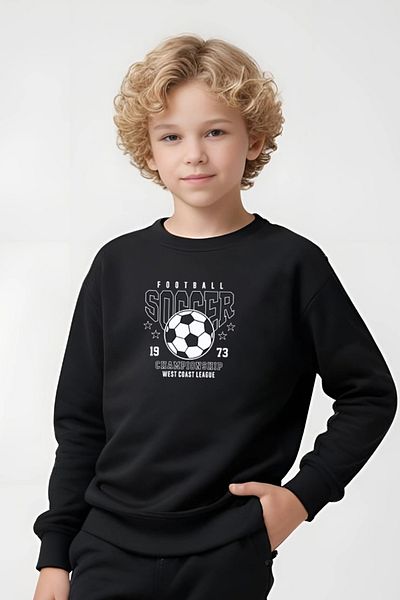 FYK KİDS Boy's Soccer Printed Circle Neck Tracksuit Set