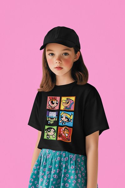 SEVBANO Tricou pentru copii unisex cu desene animate Power Puff Girls (vârsta 1-12)
