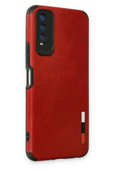 CepteToptan حافظة فيفو Y11S حلقة جلد سيليكون - أحمر - MKİ7010-6015