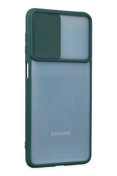 CepteToptan حافظة سامسونج جالاكسي M52 5G كاميرا سيليكون منزلقة - أخضر - MKİ9653-5733