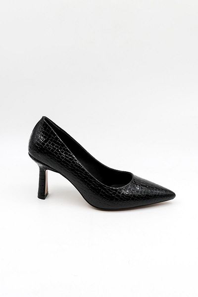 Park Moda Croco Women's Heeled Shoes Pm537 Black