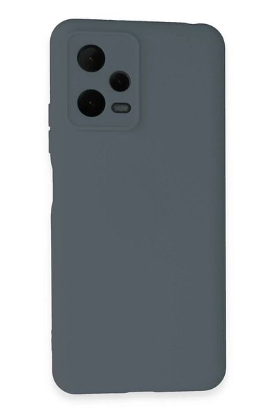CepteToptan حافظة هاتف Xiaomi Redmi Note 12 Pro 5G مصنوعة من السيليكون المخملي الداخلي - رمادي - MKİ2952-2007