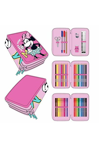 Pro Fresh & Clean Penar triplu Minnie Mouse Fuchsia 12,5 x 6,5 x 19,5 cm