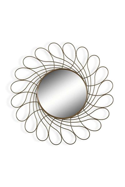 VERSA Versa wall mirror, gold metal, 40 x 40 cm