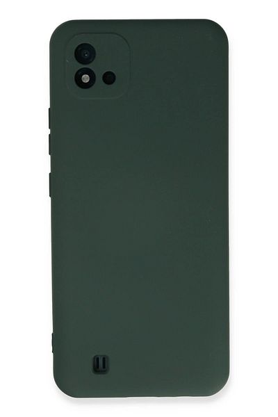 CepteToptan حافظة هاتف Realme C11 2021 من السيليكون المخملي الداخلي - أخضر داكن - MKİ5702-8555