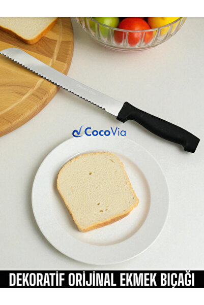 CocoVia Dekoratif Ekmek Bıçağı Ekmek Kesme Bıçağı Tırtıklı Ekmek Dilimleme Bı...