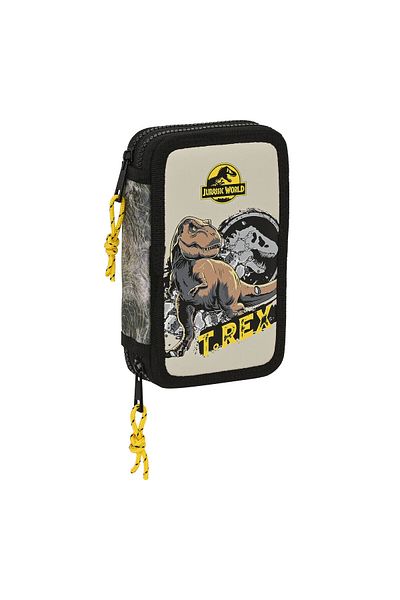Jennifer Lopez Jurassic World Warning double pencil case, 28 pieces, gray