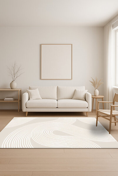 SÜNGERSAN Modern Pastel Renk Tonlarında Kaymaz Yıkanabilir Halı Kaymaz Salon ...