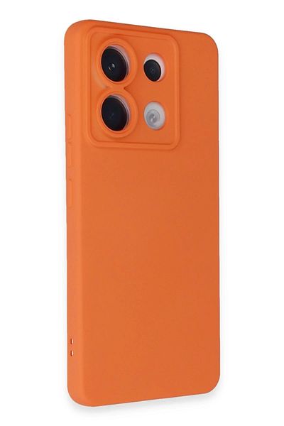 CepteToptan حافظة هاتف Xiaomi Redmi Note 13 Pro 5G مصنوعة من السيليكون المخملي الداخلي - برتقالي - MKİ8414-9129