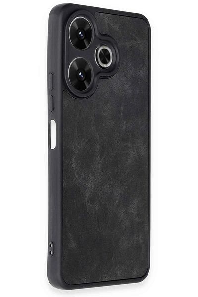 CepteToptan غطاء حماية جلدي من Xiaomi Redmi 13 4G - أسود - MKİ6897-2595
