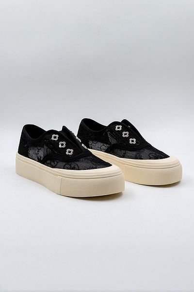 KRISTE BELL Lace Detailed Imported Women's Sneakers Sports Shoes Kb0523 Black