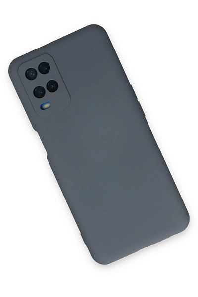 CepteToptan حافظة هاتف اوبو A54 4G من الداخل سيليكون مخملي - رمادي - MKİ8269-4343