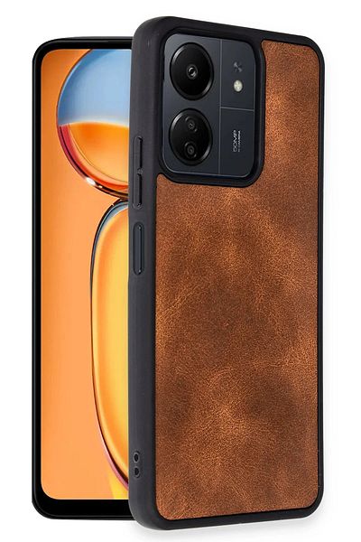 CepteToptan حافظة هاتف Xiaomi Redmi 13C من الجلد - أسمر - MKİ7405-8983