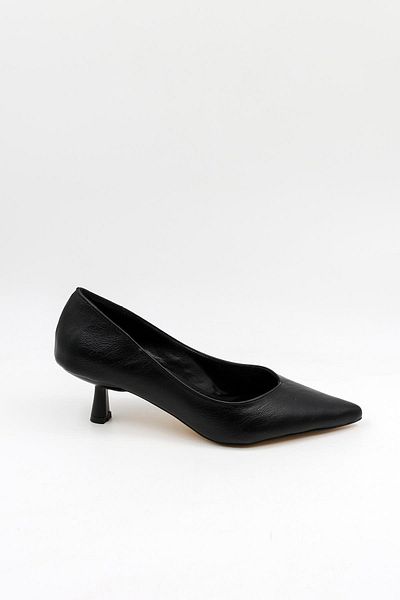 Park Moda Low Heeled Women's Shoes Pm439 Black Skin