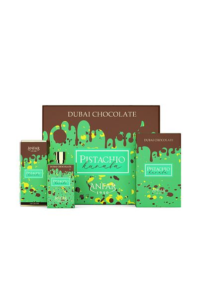 Anfar 1950-Pistachio Kunafa Gift set DubaiChocolate,Parfum 80ml Extrait De Parfum