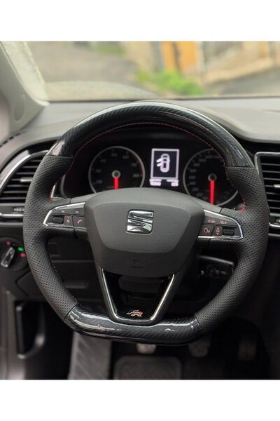 STİLİX GARAGE Seat Leon FR Araca Özel Dikmeli Direksiyon Kılıfı