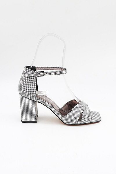 Park Moda Women's Silver Glass Evening Dress Shoes Pm08 Silver