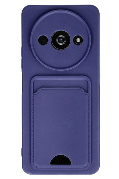 CepteToptan حافظة هاتف Xiaomi Redmi A3 4G من السيليكون مع بطاقة عمل كلفن - أزرق داكن - MKİ9510-6548