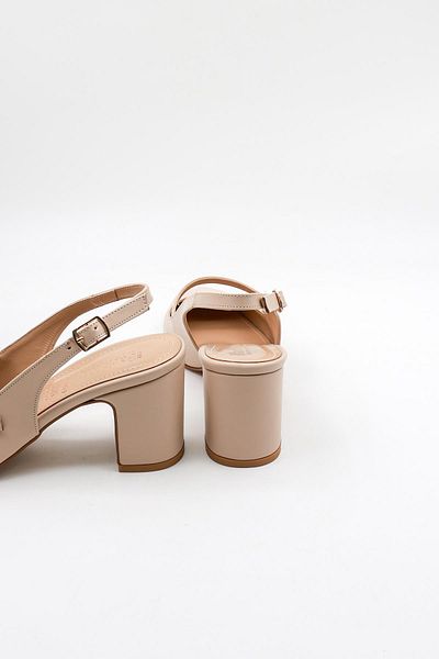 Park Moda Comfortable Women's Shoes with Open Back Belt Pm207 Beige Skin