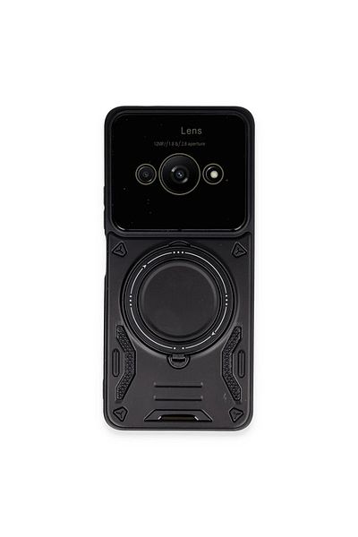 CepteToptan غطاء حماية لهاتف Xiaomi Poco C61 مع حامل عدسة Joy - أسود - MKİ8208-9887