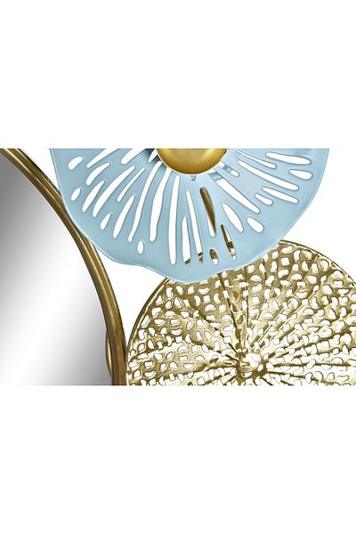 DKR HOME DECOR DKD Home Decor Wall Mirror, Metal, Green Gold, 50 x 51 cm