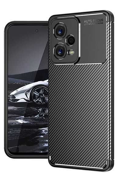 CepteToptan غطاء حماية من الكربون لهاتف Xiaomi Poco X5 5G - أسود - MKİ5735-4678