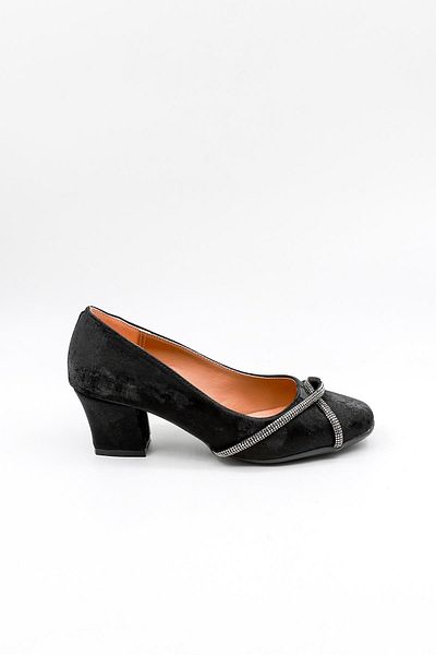 Park Moda Thick Heeled Stone Tuvin Women's Shoes Pm280 Black