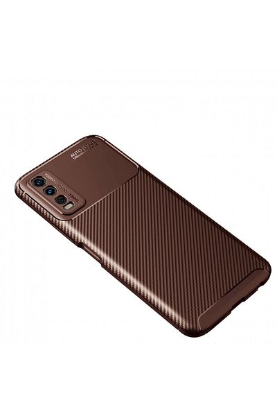 CepteToptan غطاء حماية من الكربون لهاتف Vivo Y11S - بني - MKİ6284-4095